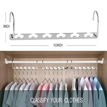 Meetu Stainless Steel Space Saving Hangers for Closet Organization