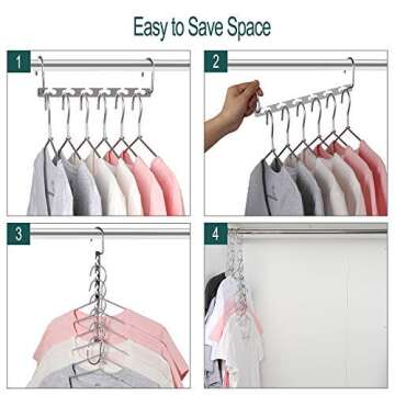 Meetu Stainless Steel Space Saving Hangers for Closet Organization