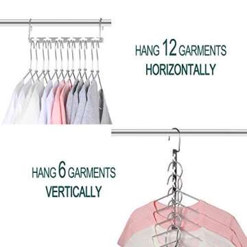 Meetu Stainless Steel Space Saving Hangers for Closet Organization