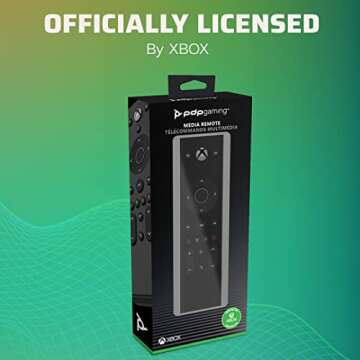 PDP Universal Gaming Media TV Remote Control for Xbox Series X|S, Xbox One, Officially Licensed for Microsoft Xbox, Motion Activated Backlight, Compact Navigation Toggle, Battery Optimized