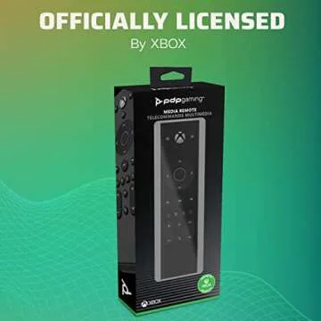 PDP Universal Gaming Media TV Remote Control for Xbox Series X|S, Xbox One, Officially Licensed for Microsoft Xbox, Motion Activated Backlight, Compact Navigation Toggle, Battery Optimized