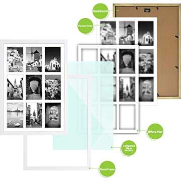 Beautiful 13.6x19.7 White Photo Frame for Stylish Displays