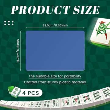 Seenelling 4 Pcs Large Mahjong Tile Mixer Plastic Shuffler for Mixing and Shuffling Tiles 8.86 x 6.1...
