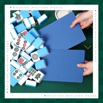 Seenelling 4 Pcs Large Mahjong Tile Mixer Plastic Shuffler for Mixing and Shuffling Tiles 8.86 x 6.18 Inches for Mahjong Lovers Playing Game