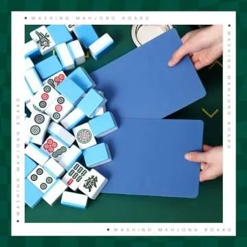 Seenelling 4 Pcs Large Mahjong Tile Mixer Plastic Shuffler for Mixing and Shuffling Tiles 8.86 x 6.18 Inches for Mahjong Lovers Playing Game