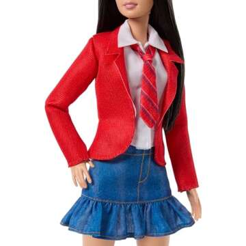 Barbie Doll & Accessories, Lupita Wearing Removable School Uniform with Boots, Necktie & Long Blonde Hair, Inspired by Rebelde & RBD (Amazon Exclusive)