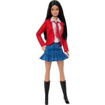 Barbie Doll & Accessories, Lupita Wearing Removable School Uniform with Boots, Necktie & Long Blonde Hair, Inspired by Rebelde & RBD (Amazon Exclusive)