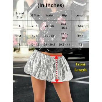 Shiny ChiaoLezhee Sequin Bubble Mini Skirt for Women