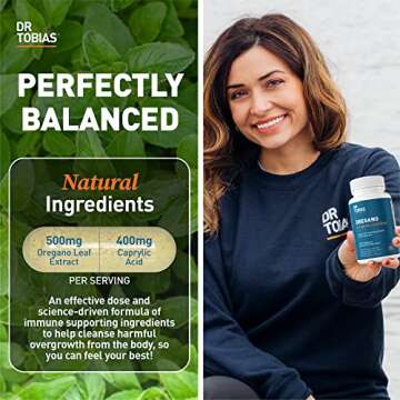 Dr. Tobias Oregano and Caprylic Acid Blend, Gut Flora Balance Complex with Probiotics & Enzymes for ...