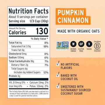 Purely Elizabeth, Pumpkin Cinnamon, Ancient Grain Granola, Gluten-Free, Non-GMO, 12 Ounce (Pack of 3)