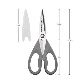 KitchenAid All Purpose Shears with Protective Sheath, 8.72-Inch, Gray