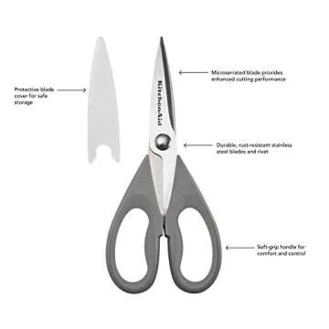 KitchenAid All Purpose Shears with Protective Sheath, 8.72-Inch, Gray