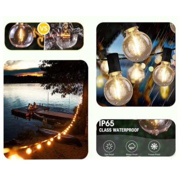 Lampat String Lights, LED 25Ft G40 Globe String Lights with Bulbs-UL Listd for Indoor/Outdoor Commercial Decor