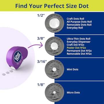 Glue Dots Poster Dot Dispenser with 200 Clear Dots