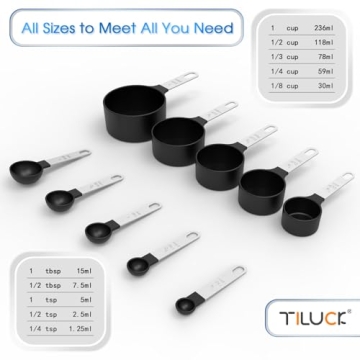 TILUCK Stackable Measuring Cups & Spoons Set