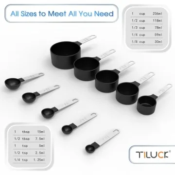 TILUCK Stackable Measuring Cups & Spoons Set