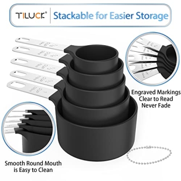 TILUCK Stackable Measuring Cups & Spoons Set