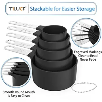 TILUCK Stackable Measuring Cups & Spoons Set