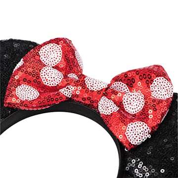 FANYITY Mouse Ears, Sequin Mouse Ears Headband for Girls Women Halloween Birthday Party (TXXRD-W)