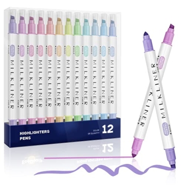 YOOUSOO Pastel Highlighters Set with Dual Tips - 12 Colors