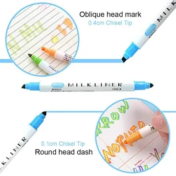 YOOUSOO Pastel Highlighters Set with Dual Tips - 12 Colors