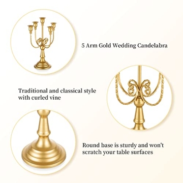 Elegant 5-Arm Candelabra for Weddings and Events