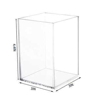 Cedilis 4 Pack Acrylic Pen Holder, Large Thick Clear Makeup Brush Holder, Modern Design Desktop Pencil Cup Stationery Organizer for School Home, Office Desk Accessory