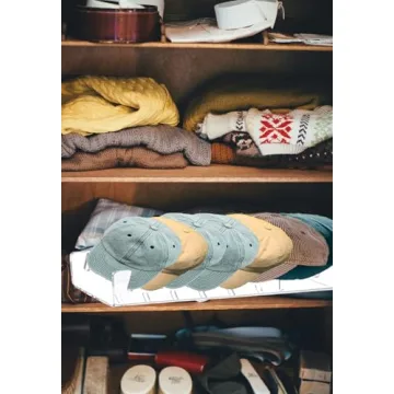 Adouiry 2 Pack Acrylic Hat Organizer Shelf - Clear Hat Organizer Holder Rack for Closet Shelf - Hat Stand Dispaly for Multiple Baseball Caps