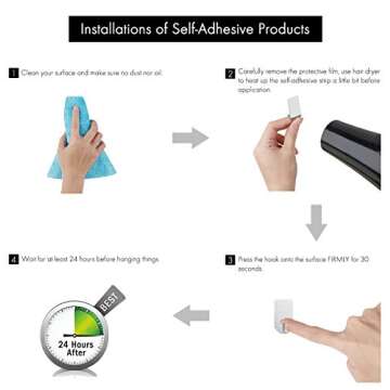 KES Self-Adhesive Towel Bar - Durable & Stylish