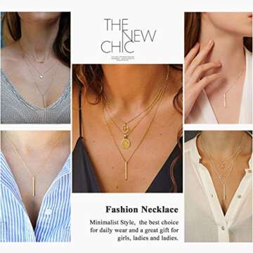 925 Sterling Silver Minimalist Bar Necklace for Women