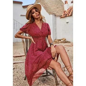 PRETTYGARDEN Women's Floral Midi Dress - Flowy Style