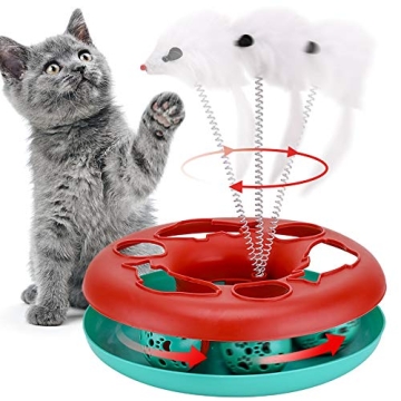 Cat Toys, Cat Toys for Indoor Cats, Interactive Kitten Toys Roller Tracks with Catnip Spring Pet Toy...