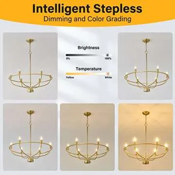 ZBMYRBZJ Gold Chandelier 6-Light,Industrial Iron Candle Chandelier Modern Suspended Farmhouse Chandeliers Pendant Light Fixtures for Dining Room Bedroom Living Room Kitchen Island Foyer E12 Bulb