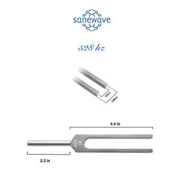 SANEWAVE 528Hz Premium Tuning Fork Medical Healing Instrument Aluminum Soft Bag Chakra Unblocking, DNA Repair Stress Reliever