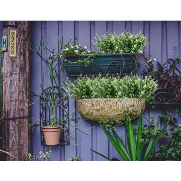 Artificial Lavender Outdoor Plants 6Pcs UV Resistant Fake Shrubs White Flowers Plastic Greenery Bush...