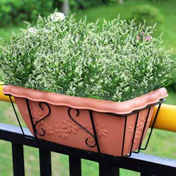 Artificial Lavender Outdoor Plants 6Pcs UV Resistant Fake Shrubs White Flowers Plastic Greenery Bushes Lifelike Decor for Garden Patio Hanging Planter Sidewalk Decoration