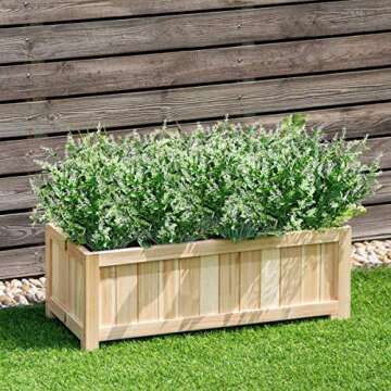 Artificial Lavender Outdoor Plants 6Pcs UV Resistant Fake Shrubs White Flowers Plastic Greenery Bushes Lifelike Decor for Garden Patio Hanging Planter Sidewalk Decoration