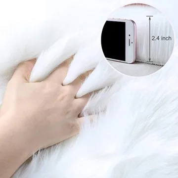 Dikoaina Classic Soft Faux Sheepskin Fur Rug - White