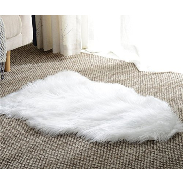 Dikoaina Classic Soft Faux Sheepskin Fur Rug - White