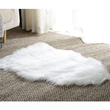 Dikoaina Classic Soft Faux Sheepskin Fur Rug - White