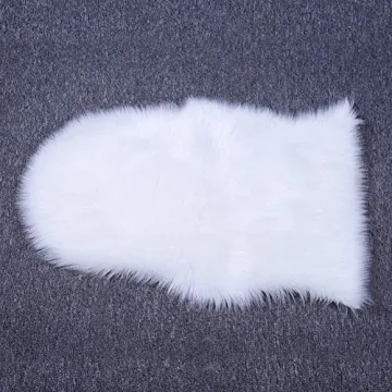 Dikoaina Classic Soft Faux Sheepskin Fur Rug - White