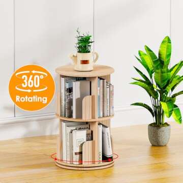 Kinembold 360 Rotating Bookshelf for Kids & Living Room