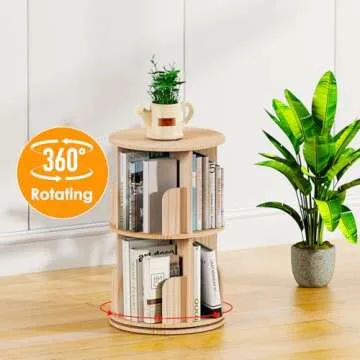 Kinembold 360 Rotating Bookshelf for Kids & Living Room