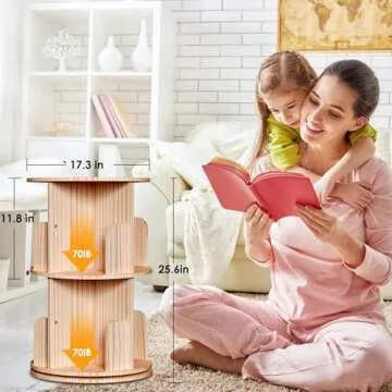 Kinembold 360 Rotating Bookshelf for Kids & Living Room
