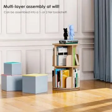 Kinembold 360 Rotating Bookshelf for Kids & Living Room