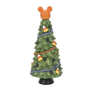 Department 56 Disney Halloween Village Pumpkintown Manor Tree Figurine, 6.625 Inch, Multicolor