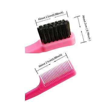 6 Pcs Hair Brushes Hair Edge Brush Double Sided Edge Control Brush Comb Eyebrow Brush Hair Styling Brush (Multicolored)