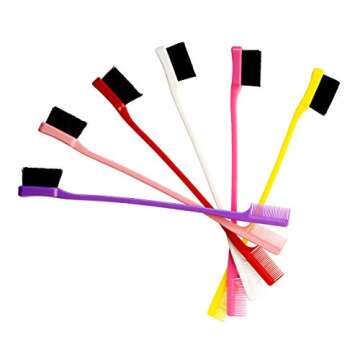 6 Pcs Hair Brushes Hair Edge Brush Double Sided Edge Control Brush Comb Eyebrow Brush Hair Styling Brush (Multicolored)