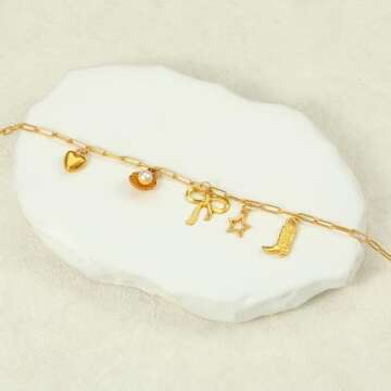 Choistily Charm Necklace Dainty Gold Beach Jewelry for Women Trendy Summer Outfits Women Gold Bow Sea Shell Pendant Necklace Preppy Stuff Summer Jewelry for Women