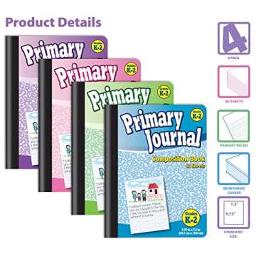 Better Office Products Primary Journal 4-Pack for Kids